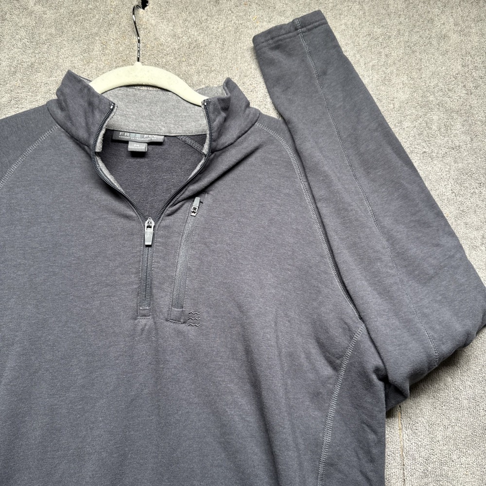 Free‎ Fly Men's 1/4 Zip Pullover Gray Size M Bamboo Blend Athletic Outdoor Top